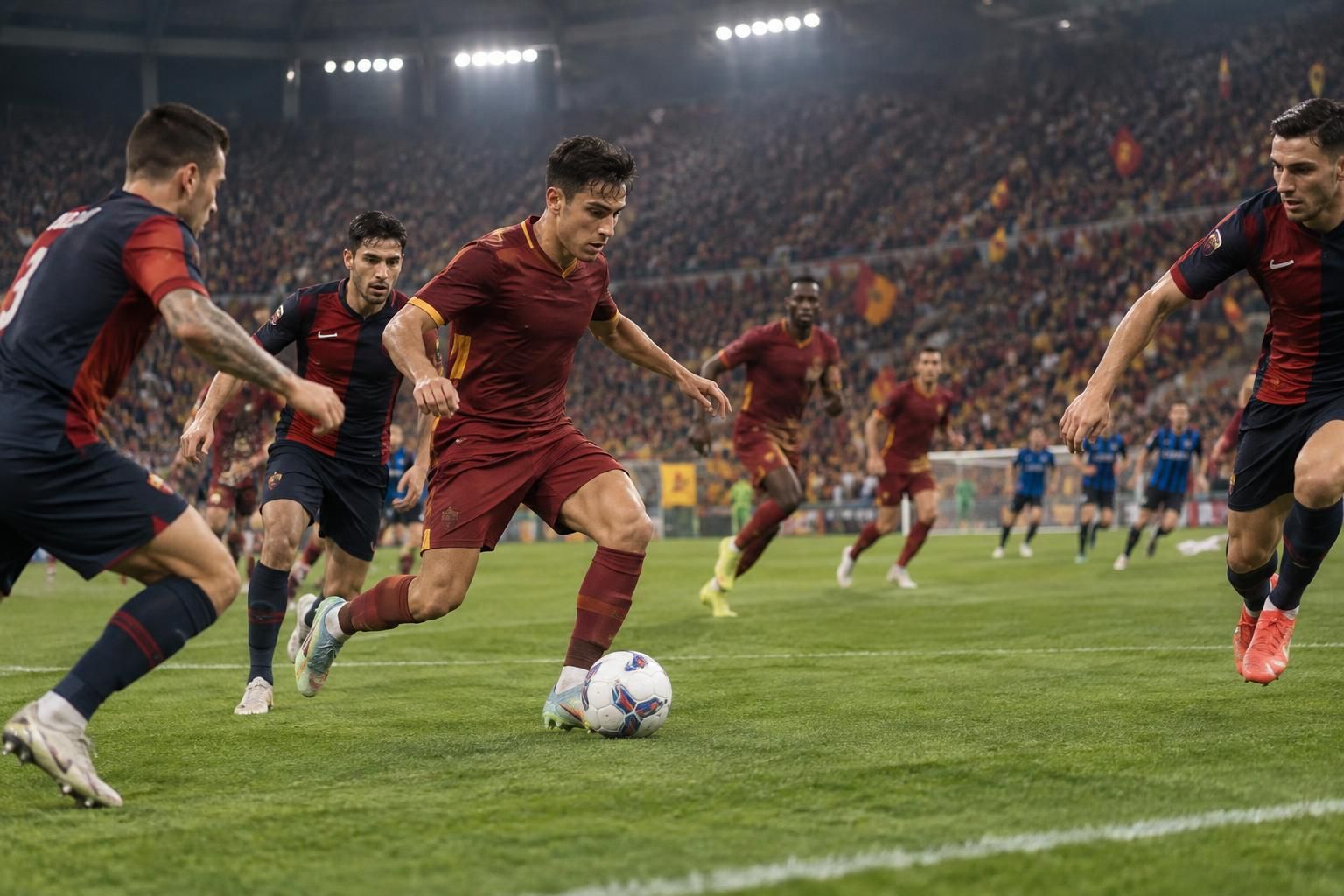 l’as rome s’impose avec maîtrise face au genoa et poursuit sa course en tête de la serie a, toujours au contact de l’inter milan.