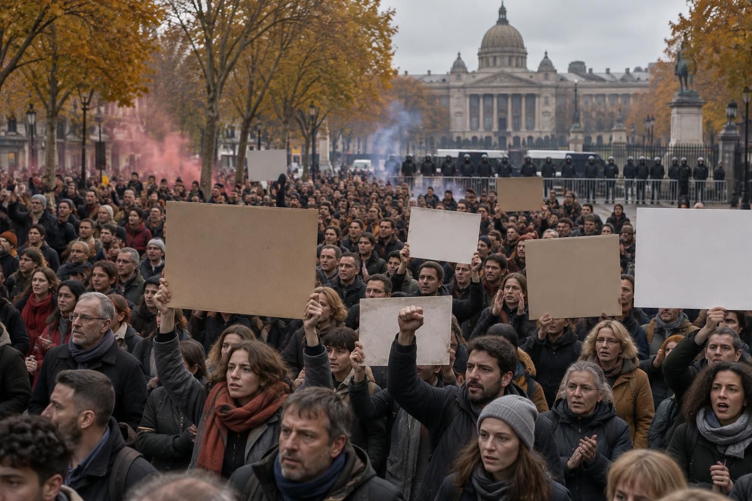 en octobre, une mobilisation d’ampleur exprime une colère grandissante et place le gouvernement sous une pression croissante.